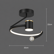 Lustra LED, 24W, 30x25cm, lumina Rece/Calda/Neutra, Negru