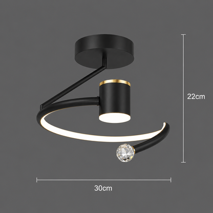 Lustra LED, 24W, 30x25cm, lumina Rece/Calda/Neutra, Negru