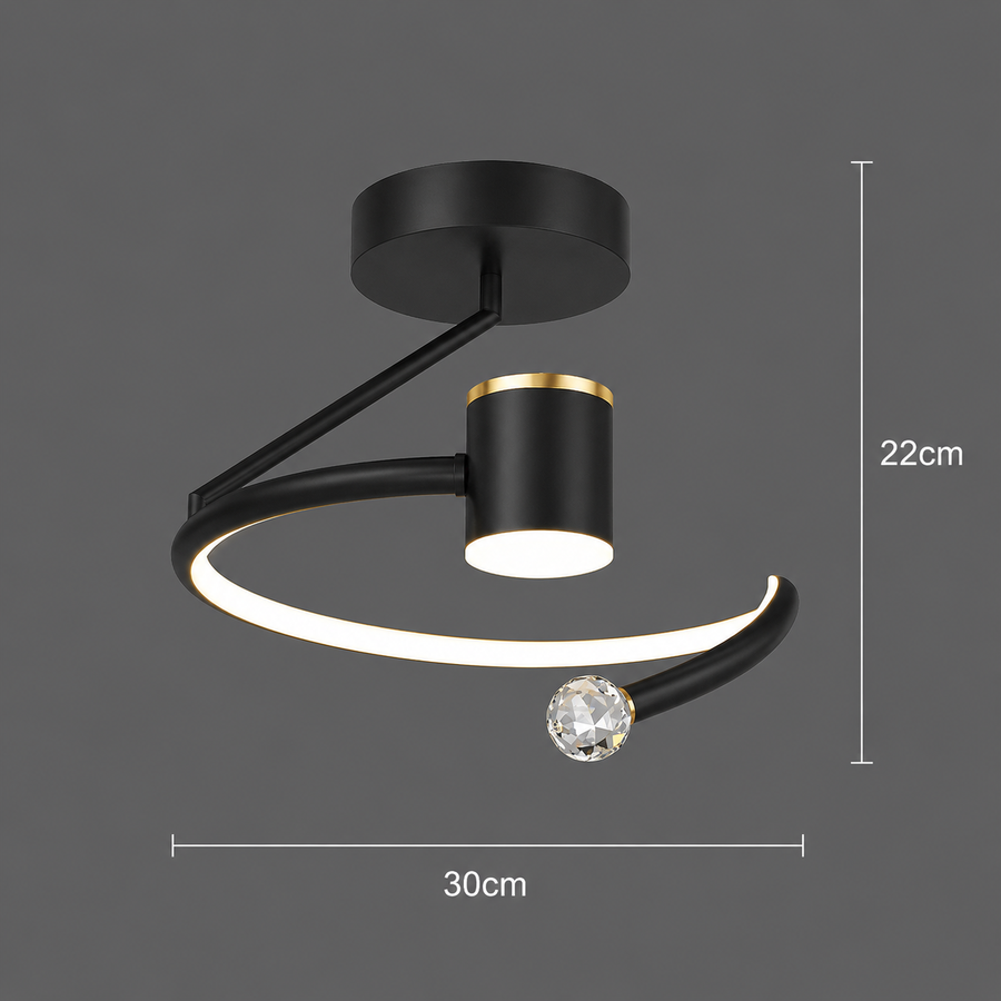 Lustra LED, 24W, 30x25cm, lumina Rece/Calda/Neutra, Negru