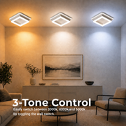 Lustra LED MODERNA 26W, Dimensiune 19.5x19.5, Patrata, lumina Rece/Calda/Neutra, Alb