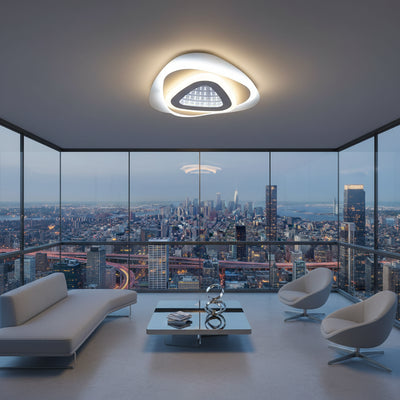 Lustra LED NEXA Triunghi 3D 39W, Alb, Lumina Rece/Calda/Neutra