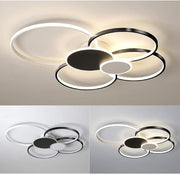 Lustra LED cu Telecomanda, KILLIAN, 74W, 6 Cercuri, Lumina Rece/Calda/Neutra 3000K/4000K/6000K, Dimabila, Negru si Alb, Metal si Acril Lustre LED cu Telecomanda Default Title Alessandro Design