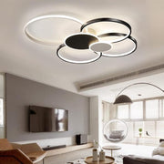 Lustra LED cu Telecomanda, KILLIAN, 74W, 6 Cercuri, Lumina Rece/Calda/Neutra 3000K/4000K/6000K, Dimabila, Negru si Alb, Metal si Acril Lustre LED cu Telecomanda Default Title Alessandro Design