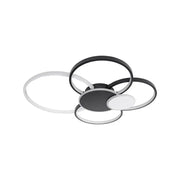 Lustra LED cu Telecomanda, KILLIAN, 74W, 6 Cercuri, Lumina Rece/Calda/Neutra 3000K/4000K/6000K, Dimabila, Negru si Alb, Metal si Acril Lustre LED cu Telecomanda Default Title Alessandro Design