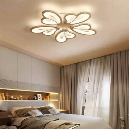 Lustra LED cu telecomanda BLOSSOM 95W, 5 Petale, lumina Rece/Calda/Neutra 3000K/4000K/6000K, Dimabila, Alb, Metal si Acril Lustre LED cu Telecomanda Default Title Alessandro Design
