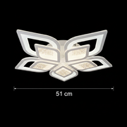 Lustra LED cu telecomanda DALIA 96W, 5 Petale, lumina Rece/Calda/Neutra, Dimabila, Alb