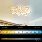 Lustra LED cu telecomanda LOTUS 91W, 9 Petale, lumina Rece/Calda/Neutra, Dimabila, Alb Lustre LED cu Telecomanda Default Title Alessandro Design