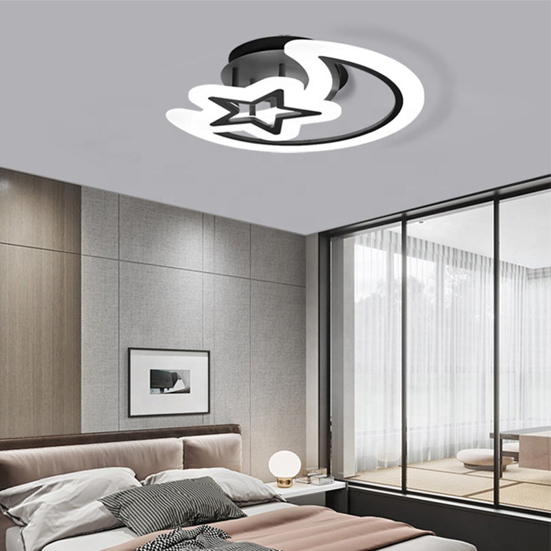 Lustra LED cu telecomanda LUNA SI STEA 59W, 2 Elemente, lumina Rece/Calda/Neutra, Dimabila, Negru Lustre LED cu Telecomanda Default Title Alessandro Design