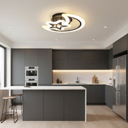 Lustra LED cu telecomanda LUNA SI STEA 59W, 2 Elemente, lumina Rece/Calda/Neutra, Dimabila, Negru Lustre LED cu Telecomanda Default Title Alessandro Design