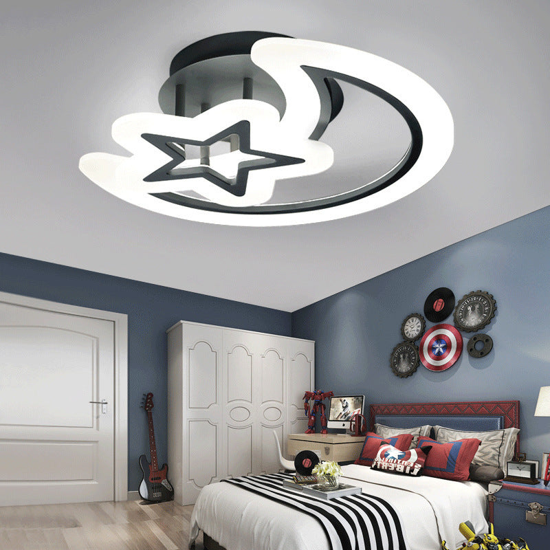 Lustra LED cu telecomanda LUNA SI STEA 59W, 2 Elemente, lumina Rece/Calda/Neutra, Dimabila, Negru Lustre LED cu Telecomanda Default Title Alessandro Design