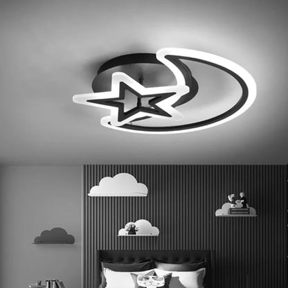 Lustra LED cu telecomanda LUNA SI STEA 59W, 2 Elemente, lumina Rece/Calda/Neutra, Dimabila, Negru Lustre LED cu Telecomanda Default Title Alessandro Design
