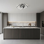 Lustra LED cu telecomanda ZOE 27W, 2 Patrate, lumina Rece/Calda/Neutra, Dimabila, Negru Lustre LED cu Telecomanda Default Title Alessandro Design