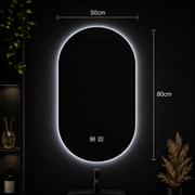 Oglinda LED Ovala, 50X80cm, E14S/50X80, Touch, Sistem Dezaburire