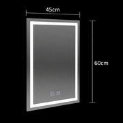 Oglinda LED Rectangulara, 45x60cm, RADIANTE Touch, Sistem Dezaburire, Dimabila