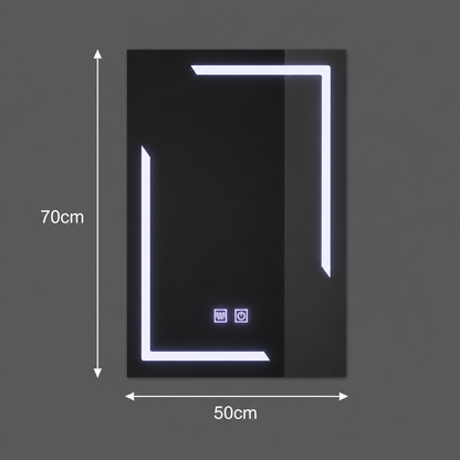 Oglinda LED Rectangulara, 50x70cm, ECLISSA Touch, Sistem Dezaburire, Dimabila