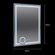Oglinda LED Rectangulara, 60x80cm, CANTO Touch, Sistem Dezaburire, Dimabila