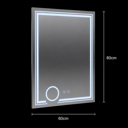 Oglinda LED Rectangulara, 60x80cm, CANTO Touch, Sistem Dezaburire, Dimabila