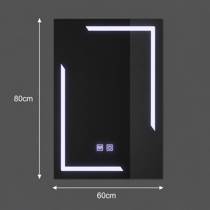 Oglinda LED Rectangulara, 60x80cm, ECLISSA Touch, Sistem Dezaburire, Dimabila