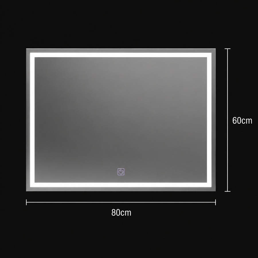 Oglinda LED Rectangulara, 80x60cm, FRAME Basic Touch