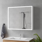 Oglinda LED cu Dulap MODA 80x70 cm Alb Iluminare Perimetrala si Senzor Touch Oglinzi Dulap Default Title Alessandro Design