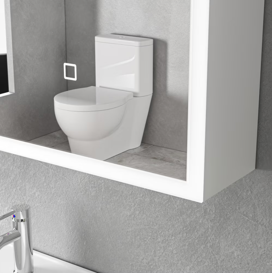 Oglinda LED cu Dulap MODA 80x70 cm Alb Iluminare Perimetrala si Senzor Touch Oglinzi Dulap Default Title Alessandro Design