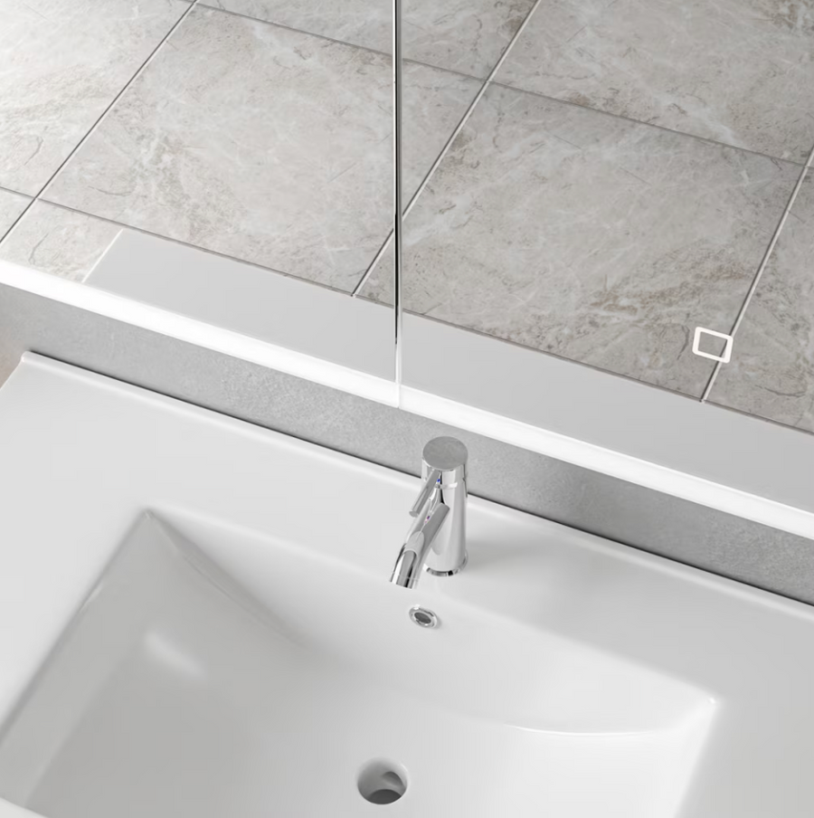 Oglinda LED cu Dulap MODA 80x70 cm Alb Iluminare Perimetrala si Senzor Touch Oglinzi Dulap Default Title Alessandro Design
