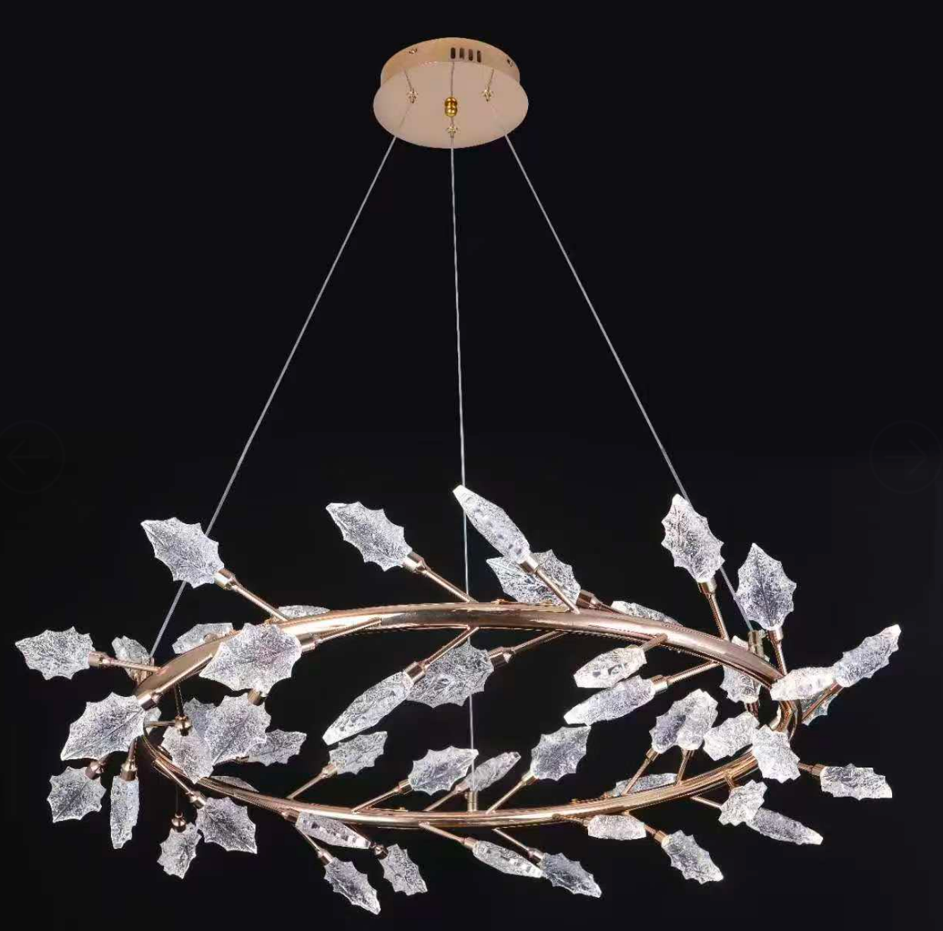Candelabru Cristal, LED, TOCCATA Largo, 20W, lumina Calda/Neutra/Rece, Diametru 60cm, Auriu, Inaltime Reglabila Candelabre Moderne Default Title Alessandro Design
