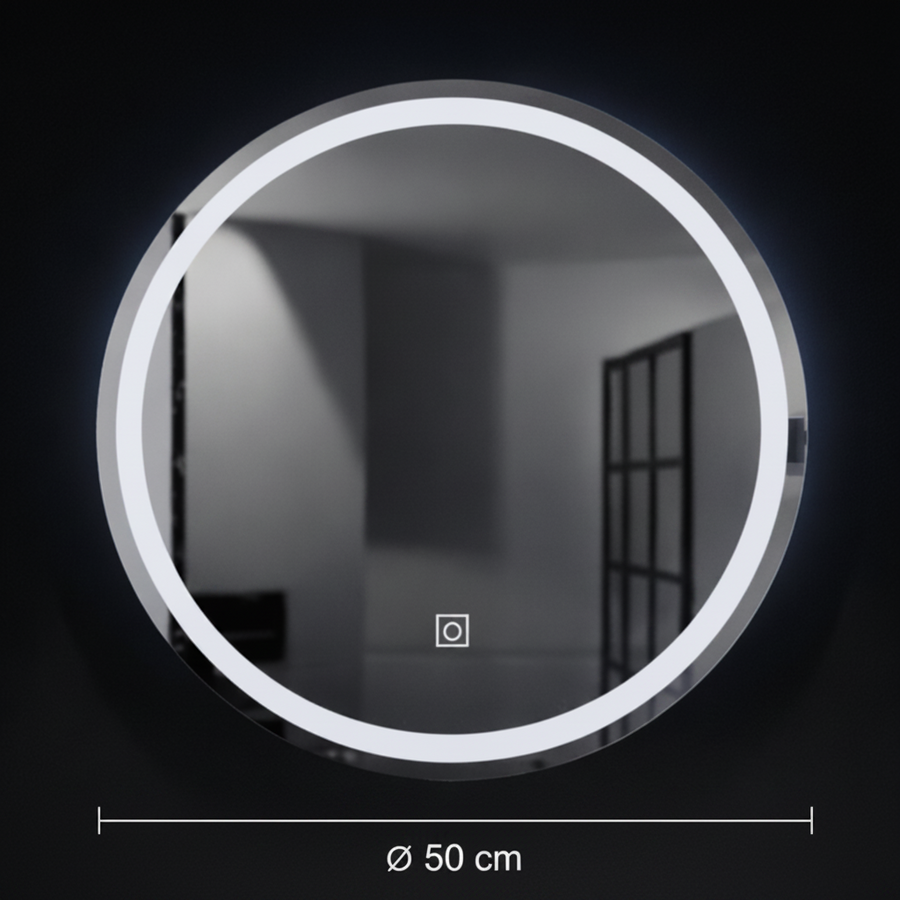 Oglinda LED Rotunda, 50cm, Basic Touch