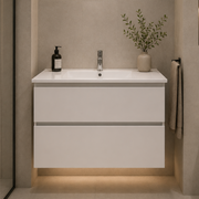Set Mobilier BELO pentru Baie, Dulap Lavoar, 2 Sertare, Alb