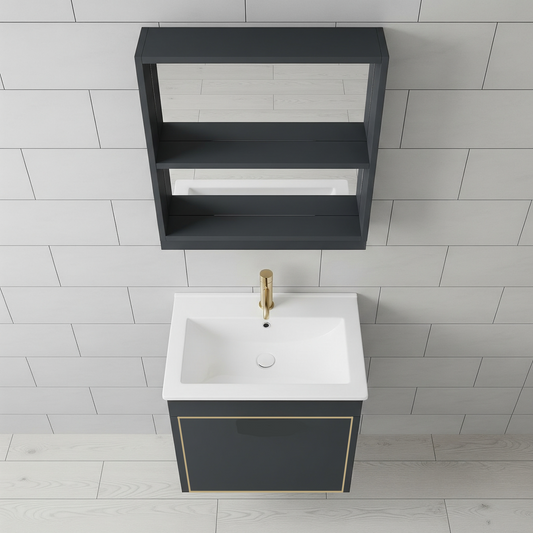 Set Mobilier fara oglinda Baie, Negru, PVC, T346/40 Mobilier Baie Default Title Alessandro Design