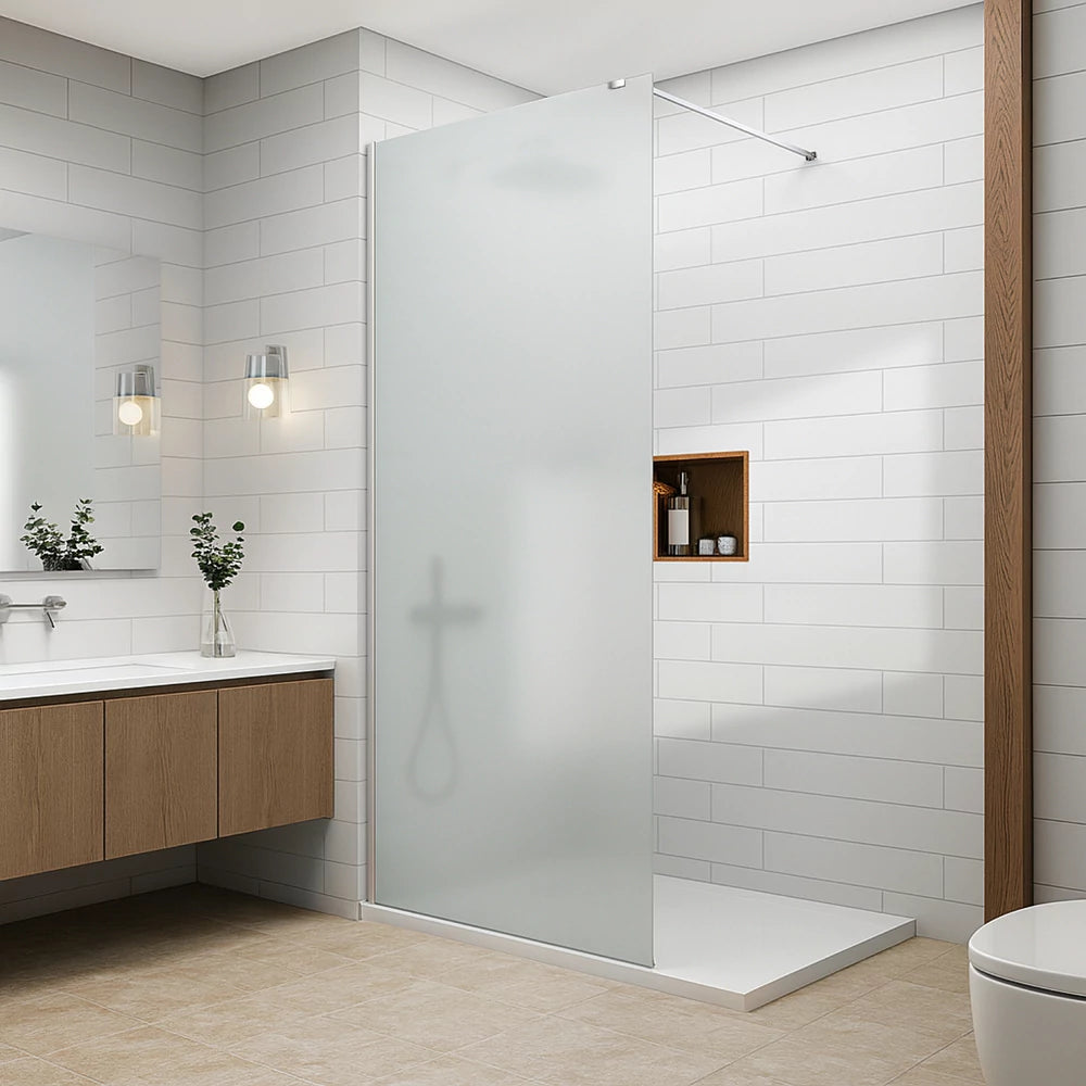 Paravan duș Walk-In 90x195 cm, sticlă securizată 8 mm, satin, profil metalic rezistent Dus Walk-in Default Title Alessandro Design