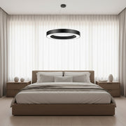 Lustra LED suspendata ANGLE, D52cm, 25W, Inaltime Reglabila, Lumina Rece, Negru, Metal si Acril