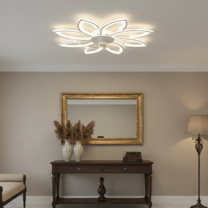Lustra LED Ventilator ANEMO cu Telecomanda, 48W, D87cm, Lumina Rece/Neutra/Calda, Metal si Plastic, Alb