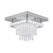 Candelabru LED Alberico Patrat, 17W, Lumina Rece/Calda/Neutra, Cristal, Crom Lucios Candelabre Moderne Default Title Alessandro Design
