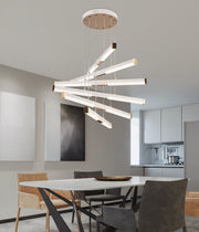 Lustra LED Suspendata Acril LT183/6WH, 81W, Lumina 3000/4000/6000K, Alb, Inaltime Reglabila Lustre LED cu Telecomanda Default Title Alessandro Design