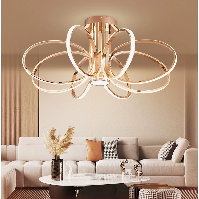 Lustra LED cu Telecomanda ORBIS Magno, 25W, Lumina Calda/Rece/Neutra 3000K/4000K/6000K, Dimabila, Auriu, Metal si Silicon Lustre LED cu Telecomanda Default Title Alessandro Design
