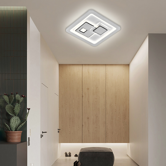 Lustra LED KEREN 33W, Patrata, lumina Rece/Calda/Neutra 3000K/4000K/6000K, Alb, Metal si Acril Lustre LED Default Title Alessandro Design