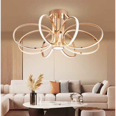 Lustra LED cu Telecomanda ORBIS Eleganza, 45W, Lumina Calda/Rece/Neutra, Dimabila, Auriu