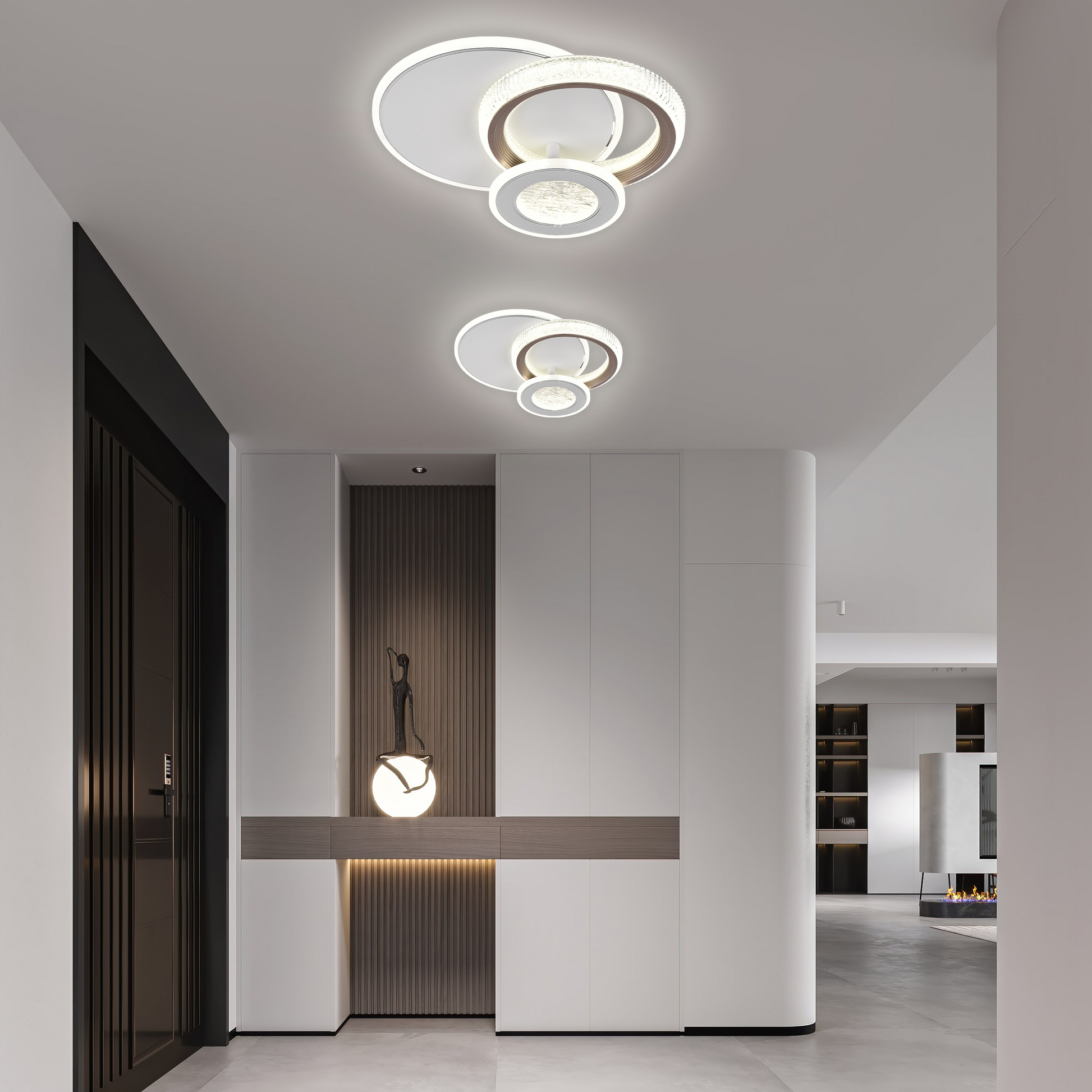 Lustra LED NYXORA 44W, 3 Cercuri, lumina Rece/Calda/Neutra, Alb Lustre LED Default Title Alessandro Design