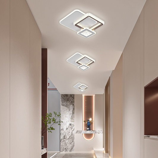 Lustra LED NYXORA 51W, 3 Patrate, lumina Rece/Calda/Neutra, Alb Lustre LED Default Title Alessandro Design