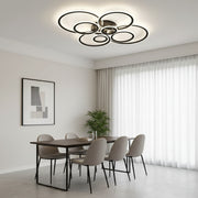 Lustra LED cu telecomanda BETTY 127W, 8 Cercuri, lumina Rece/Calda/Neutra, Dimabila, Negru Lustre LED cu Telecomanda Default Title Alessandro Design