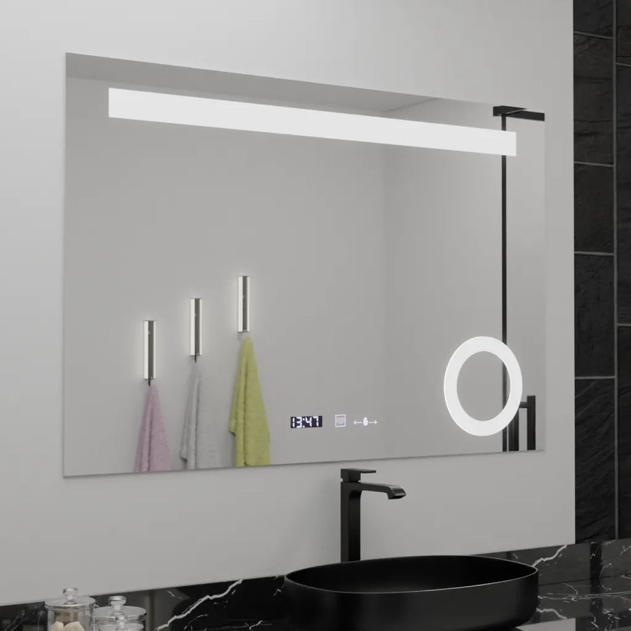 Oglinda LED Rectangulara, 120x80cm, ABSOLU MotionGlow Marcello, Sistem Dezaburire, Ceas & Termometru, Lupa Cosmetica, Dimabila Oglinzi Marcello Default Title Alessandro Design