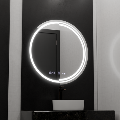 Oglinda LED Rotunda, 60cm, Senzor MotionGlow Consuel Marcello, Sistem Dezaburire, Ceas & Termometru, Dimabila Oglinzi Marcello Default Title Alessandro Design