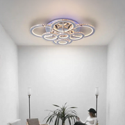Lustra LED cu telecomanda si cristal LIA RGB 182W, 8 Cercuri, lumina Rece/Calda/Neutra, Dimabila, Alb Crom Lucios Lustre LED Cristal Default Title Alessandro Design