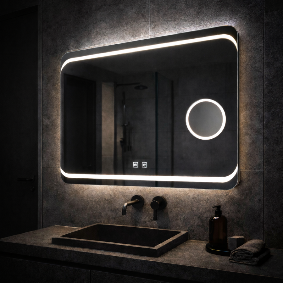 Oglinda LED Rectangulara, 80x60cm, Stella Touch, Sistem Dezaburire Oglinzi Korman E Default Title Alessandro Design