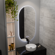 Oglinda LED Ovala, 50x100cm, Velara Touch, Sistem Dezaburire, Dimabila