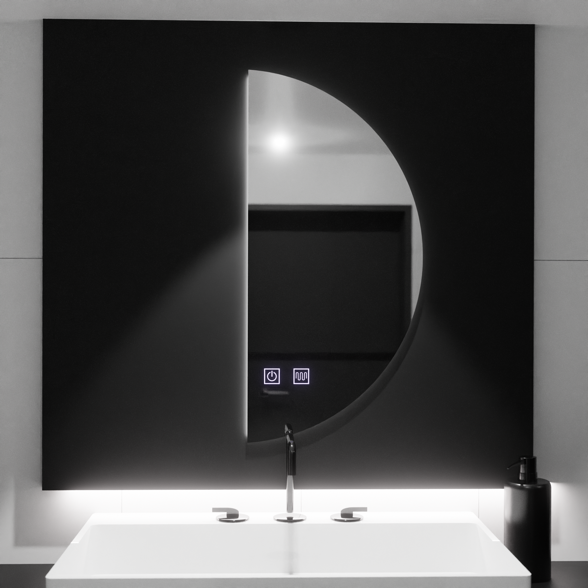 Oglinda LED Semiluna 50x100cm, Arcuat Touch, Sistem Dezaburire, Dimabila Oglinzi Korman E Default Title Alessandro Design