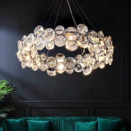 Candelabru Cristal Angelica 6XE14 Argintiu, Diametru 49cm, Inaltime Reglabila Candelabre Moderne Default Title Alessandro Design