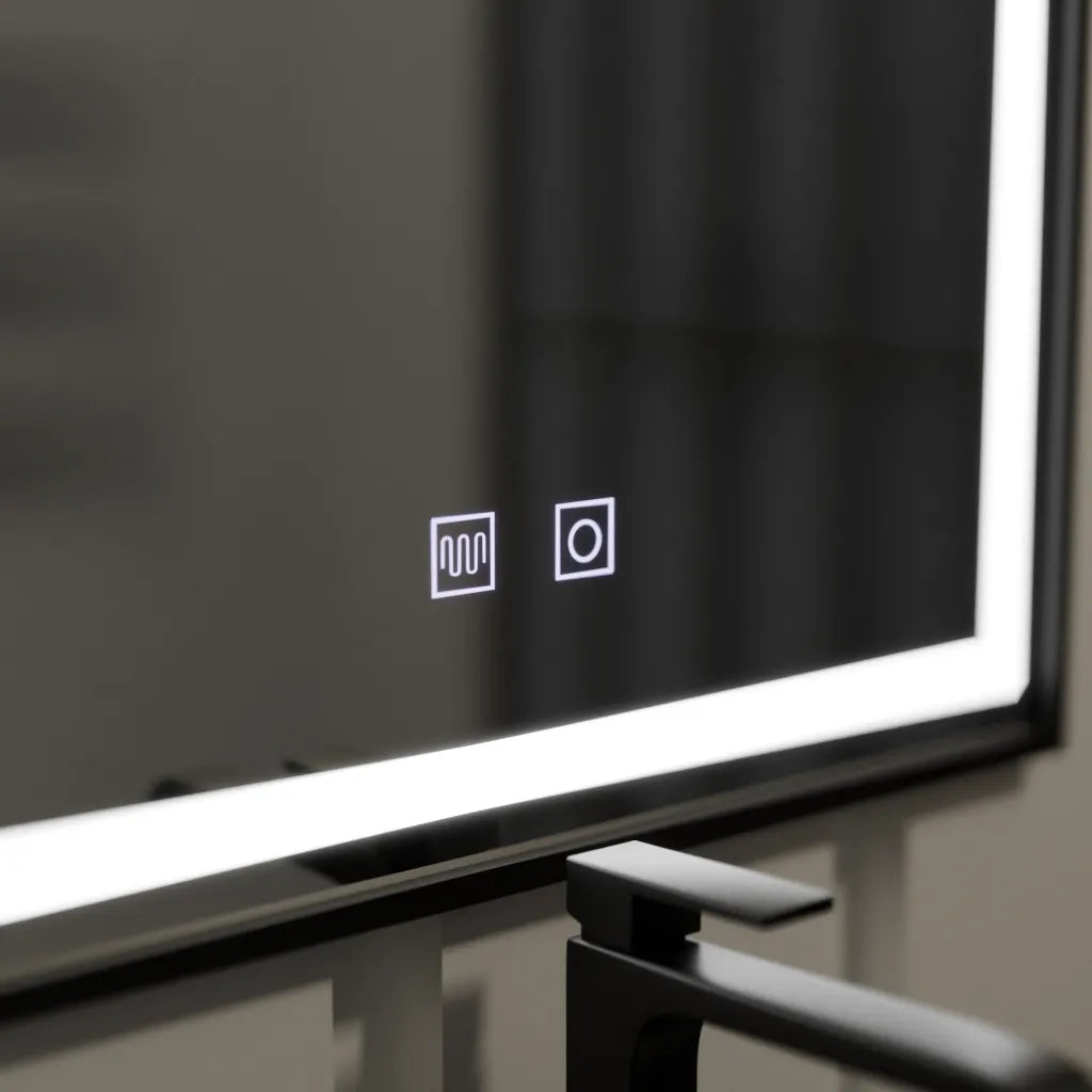 Oglinda LED Rectangulara 60x90cm EDGE Touch Sistem Dezaburire, Rama Neagra Oglinzi Korman E Default Title Alessandro Design