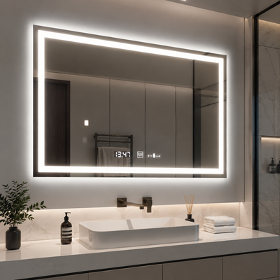 Oglinda LED Rectangulara 120x80cm Vérité MotionGlow Marcello, Sistem Dezaburire, Ceas & Termometru, Dimabila